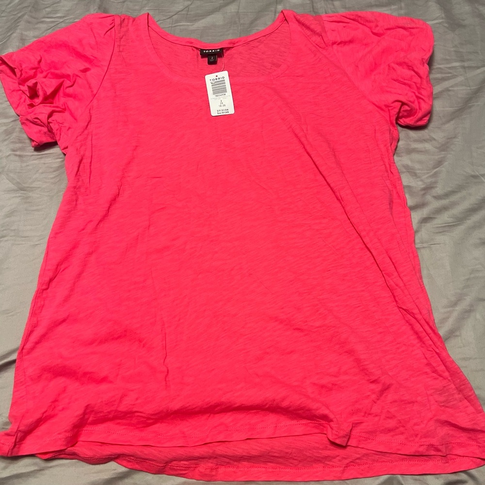Torrid size 2 Pink Fluff Sleeve T-Shirt
